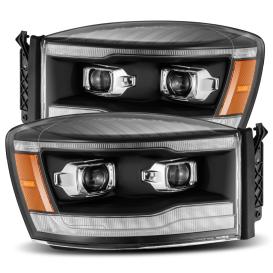 AlphaRex Black Housing, Clear Lens LUXX-Series LED Projector Headlights With Sequential Turn Signal
