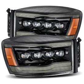 AlphaRex Alpha Black Housing, Clear Lens NOVA-Series LED Projector Headlights With Sequential Turn Signal