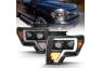 Anzo Driver and Passenger Side Projector Switchback Headlights (Black Housing, Clear Lens) - Anzo 111445