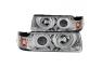 Anzo Driver and Passenger Side 1Pc G2 Projector Headlights With Halo (Chrome Housing, Clear Lens) - Anzo 121326