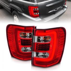 Anzo Driver and Passenger Side Light Bar Style LED Tail Lights (Chrome Housing, Clear Lens)