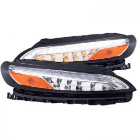 Driver and Passenger Side LED Parking Lights (Chrome Housing, Clear Lens)