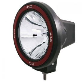 Anzo 7" Black Round HID OFF Road Light With USA Red Bezel
