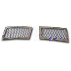APS 2-Pc Polished and Black Powder Coated 1.8mm Wire Mesh Tow Hook Grille