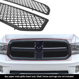 APS 4-Pc Black Powder Coated 2.5mm Wire Mesh Main Upper Grille