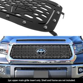1-Pc Black Powder Coated Double Layer Laser Cut Sheet Main Upper Grille