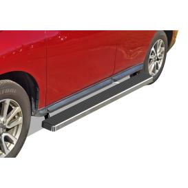 APS 5" iStep Door-to-Door Silver Hairline Running Boards