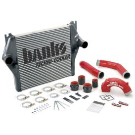 Banks Power Techni-Cooler Intercooler Includes Powder Coated Red Monster-Ram Intake Elbow and Boost Tubes