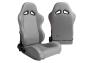 Cipher Auto CPA1001 Gray Synthetic Leather Universal Racing Seats - Cipher Auto CPA1001PGY