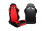 Cipher Auto CPA1003 Black/Red Full Carbon Fiber PU Racing Seats - Pair - Cipher Auto CPA1003CFBKRD