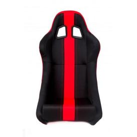 Cipher Auto CPA1005 ALL BLACK W/ Red Stripe Fabric  Full Bucket Racing Seat