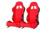 Cipher Auto CPA1007 Red Cloth Universal Racing Seats - Cipher Auto CPA1007FRD