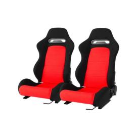 Cipher Auto CPA1013 Black and Red Cloth Universal Racing Seats