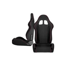 Cipher Auto CPA1016 Black Cloth with Outer Red Stitching Racing Seats