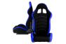 Cipher Auto CPA1018 Black and Blue Cloth Racing Seats - Cipher Auto CPA1018FBUBK