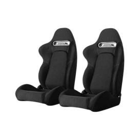 Cipher Auto CPA1019 Black Cloth with Outer Gray Stitching Universal Racing Seats