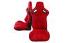 Cipher Auto CPA2009 AR-9 Revo Racing Seats All Red Suede and Fabric with Carbon Fiber Polyurethane Backing - Cipher Auto CPA2009CFSDRD