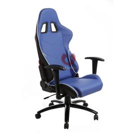 Cipher Auto CPA5001 Series All Black & Blue PU Leatherette Office Racing Seat