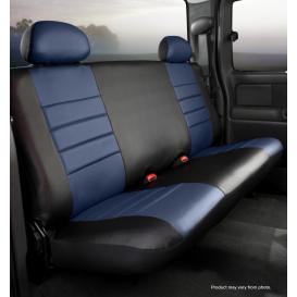 Fia Leatherlite Simulated Leather Custom Fit Blue/Black Rear Seat Cover