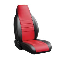 Fia Leatherlite Simulated Leather Universal Fit Red/Black Front Bucket Seat Covers