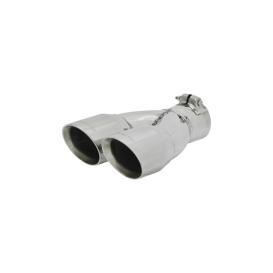 Flowmaster Exhaust Tip - 3.00 in. Dual Angle Cut Polished SS Fits 2.50 in. Tubing -Clamp on