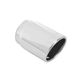 Flowmaster Exhaust Tip - 3.50 in. SS Rolled Edge Angle Cut Fits 3.00 in. Tubing - Weld on