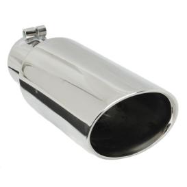Gibson Stainless Steel Oval Clamp-On Double Walled Oval Polished Exhaust Tip (2.375" Inlet, 3.5" Outlet, 11" Length)