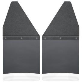 Husky Liners 12" Wide Kick Back Rear Mud Flaps - Black Top and Stainless Steel Weight