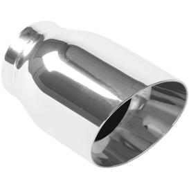 Magnaflow Stainless Steel Round Angle Cut Folded Edge Double Wall Weld-On Polished Exhaust Tip (2.5" Inlet, 3.5" Outlet, 5.5"Length)