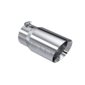 MBRP Stainless Steel Clamp-On  Round Double Wall Angle Cut Exhaust Tip (5" Inlet, 6" Outlet, 12" Length)