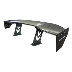 Black Carbon Fiber Wing with Arrows Cut-Out Stands and NRG Logo on End Plates