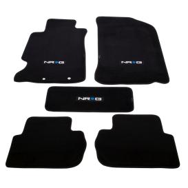 NRG Innovations 1st and 2nd Row Black Carpet Floor Mats with NRG Logo