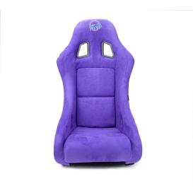 NRG Innovations Prisma Series Medium FRP Bucket Racing Seat in Purple Alcantara with Black Glitter Back