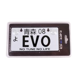 NRG Innovations JDM Style Mini License Plate with EVO Logo