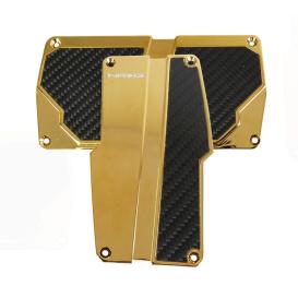 NRG Innovations Chome Gold Brushed Aluminum and Black Carbon Fiber Automatic Sport Pedal Covers
