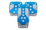 NRG Innovations Blue Aluminum with Silver Carbon Fiber Manual Sport Pedal Covers - NRG Innovations PDL-400BL