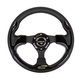 320mm Reinforced Sport Leather Steering Wheel with Black Trim