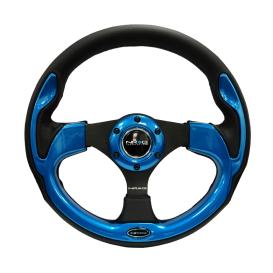 NRG Innovations 320mm Reinforced Sport Leather Steering Wheel with Blue Trim