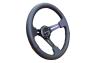 NRG Innovations 350mm Reinforced Black Leather Steering Wheel with Matte Black Slitted Spokes and Black Stitching - NRG Innovations RST-018R