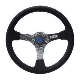 NRG Innovations 350mm ODI BAKCHIS Signature Black Alcantara Steering Wheel with ODI Signature on Spokes