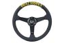 NRG Innovations 350mm Black Perforated Leather Sport Steering Wheel with GOAL DIGGER Embroidery and Gold Stitching - NRG Innovations RST-037MB-PR-GD