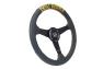 NRG Innovations 350mm Black Perforated Leather Sport Steering Wheel with GOAL DIGGER Embroidery and Gold Stitching - NRG Innovations RST-037MB-PR-GD