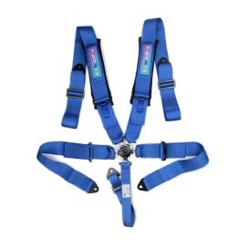 NRG Innovations SFI Approved Blue 5-Point Cam-Lock Padded Racing Seat Belt Harness