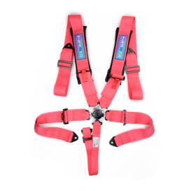 NRG Innovations SFI Approved Pink 5-Point Cam-Lock Padded Racing Seat Belt Harness
