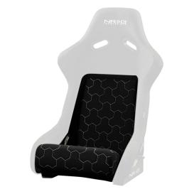 NRG Innovations FRP Bucket Seat Replacement Cushions in Black Fabric with Hexagonal White Stitching