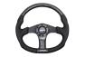 NRG Innovations Oval Shape Wet Carbon Fiber and Leather Steering Wheel with Black and Carbon Fiber Spokes - NRG Innovations ST-013CFBK