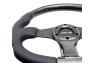 NRG Innovations Oval Shape Wet Carbon Fiber and Leather Steering Wheel with Black and Carbon Fiber Spokes - NRG Innovations ST-013CFBK