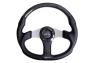 NRG Innovations Oval Shape Wet Carbon Fiber and Leather Steering Wheel with Silver and Carbon Fiber Spokes - NRG Innovations ST-013CFSL