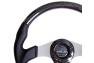 NRG Innovations Oval Shape Wet Carbon Fiber and Leather Steering Wheel with Silver and Carbon Fiber Spokes - NRG Innovations ST-013CFSL