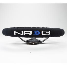 NRG Innovations Black Stretch Farbric Steering Wheel Cover for 350mm Wheels with NRG Logo